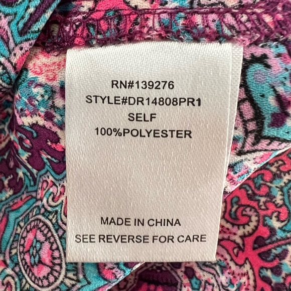 DR2 Medallion Peasant Top Tunic 3/4 Sleeve Size XL - Picture 9 of 11